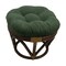18-inch Round Solid Micro Suede Tufted Footstool Cushion - Hunter Green